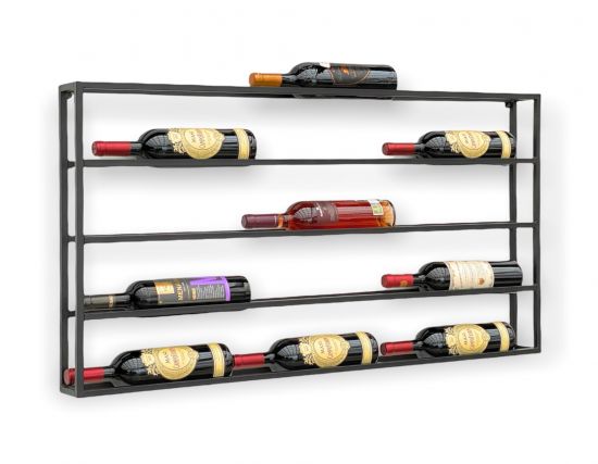 DanDiBo wine rack metal wall 100 cm black bottle rack 96239 bottle holder wall mounting modern wall holder wall rack for 15 bottles