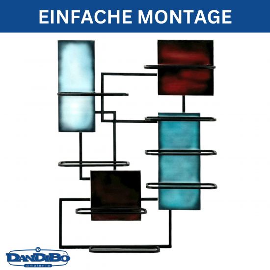 DanDiBo Wine Rack Wall Metal Black 8 Bottles Narrow 96618 Design Bottle Rack Modern Wine Holder