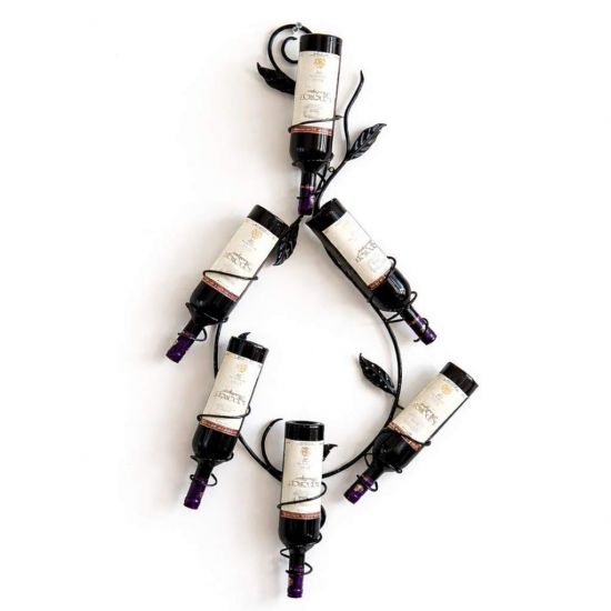 DanDiBo Weinregal Wand Metall Schwarz Natura Flaschenregal Hängend Wine Rack Weinhalter Weinflaschenregal Weinflaschenhalter