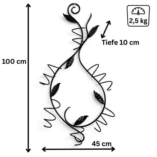 Preview: DanDiBo Weinregal Wand Metall Schwarz Natura Flaschenregal Hängend Wine Rack Weinhalter Weinflaschenregal Weinflaschenhalter