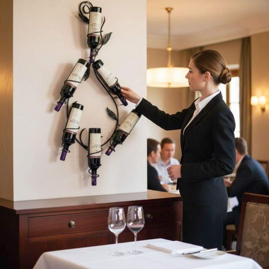 DanDiBo Weinregal Wand Metall Schwarz Natura Flaschenregal Hängend Wine Rack Weinhalter Weinflaschenregal Weinflaschenhalter