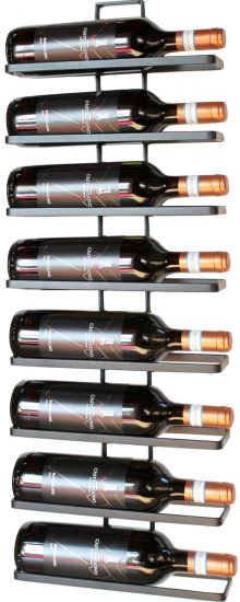 Weinregal aus Metall in Schwarz für die Wandmontage 4-Wine 2er Set erweiterbar Flaschenständer Flaschenregal Flaschenhalter