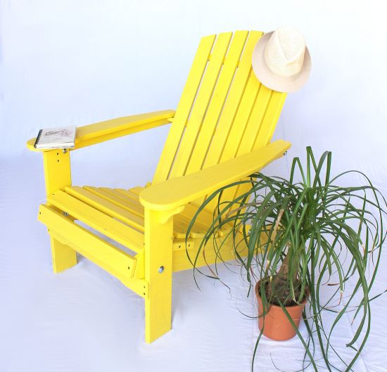 DanDiBo Strandstuhl Sonnenstuhl aus Holz Gelb Gartenstuhl klappbar