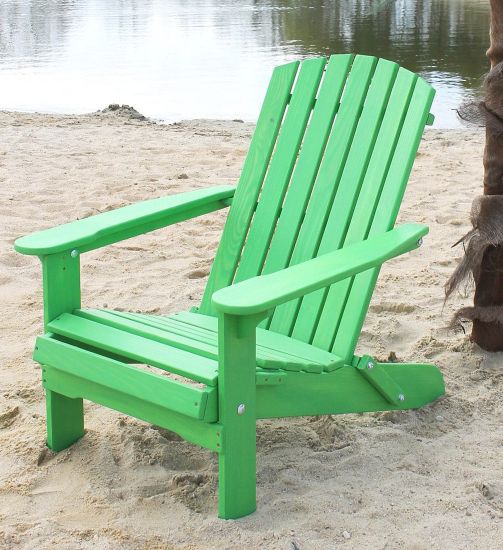 DanDiBo Strandstuhl Sonnenstuhl aus Holz Grün Gartenstuhl klappbar Adirondack Chair Deckchair