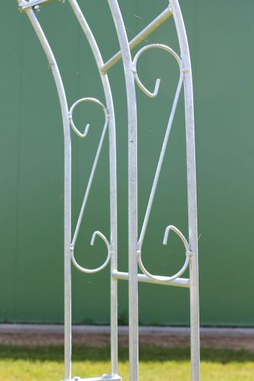 DanDiBo Rose arch with door Galvanised Width 140 cm Round arch Hot-dip galvanised Weatherproof Solid solid iron climbing support