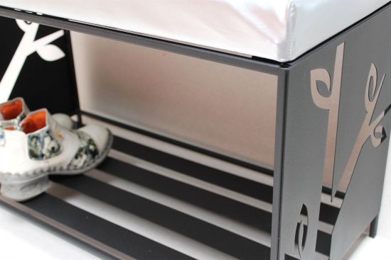 Schuhregal mit Sitzfläche Wandgarderobe Set Baum Metall ...