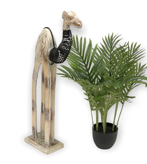 DanDiBo Deko Figur Kamel Nr.42 Holzskulptur aus Holz Skulptur Beige Hell 70 cm Holzfigur Handgeschnitzt Stehend Tierfigur Schnitzskulptur