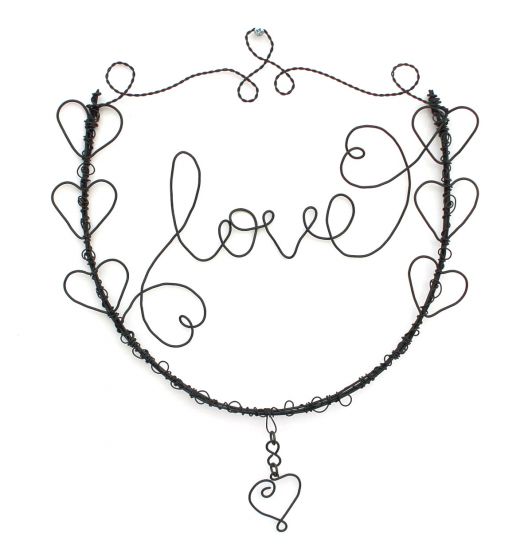 DanDiBo Drahtbild Herz LOVE Türkranz 3102 Wandkranz Wandbild Drahtschild Wanddekoration Dekoration Metall