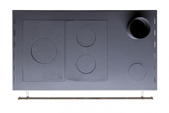 EEK A+ Wood-burning stove with baking compartment and hob Pracktik Lux Anthracite RAL 7016 RIGHT Wood-burning stove 9.5 kW Wood-burning stove Permanent wood-burning stove Workshop stove Swedish stove Cottage stove Heating stove