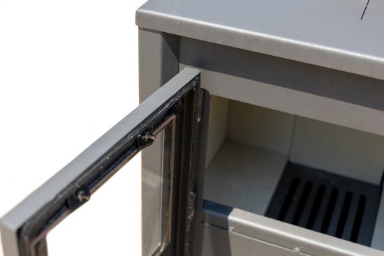 Kaminofen Grau Holzofen 9,7 kW Kamin B1 Ofen Dauerbrandofen Werkstattofen Schwedenofen Hüttenofen Heizofen
