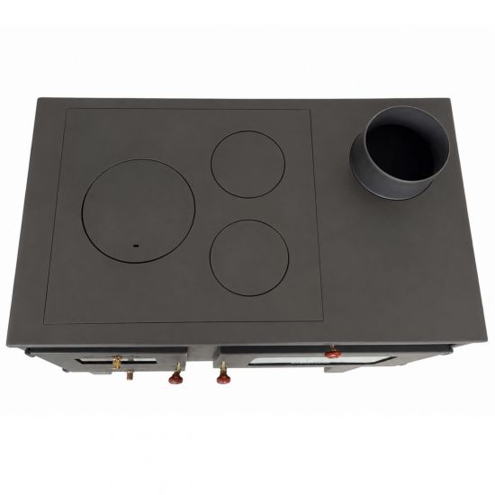 EEK A Wood-burning stove with baking compartment and hob Alegra 93894 6 kW Fireplace Multiple occupancy wood-burning stove Oven Wood-burning cooker Kitchen hob Cooking plate Kitchen oven