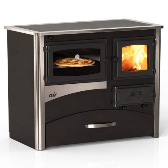 Preview: EEK A Kaminofen mit Backfach und Herdplatte ABC Concept 2 Air Links Mehrfachbelegung Holzofen 11,6 kW Kamin Ofen Holz Werkstattofen Schwedenofen Hüttenofen Heizofen Holzofen