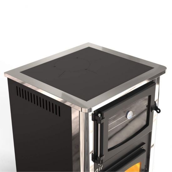 EEK A fireplace stove with baking compartment and stovetop ABC Concept 2 Air Mini multi-use wood-burning stove 10 kW fireplace stove wood workshop stove Swedish stove cabin stove heating stove wood stove