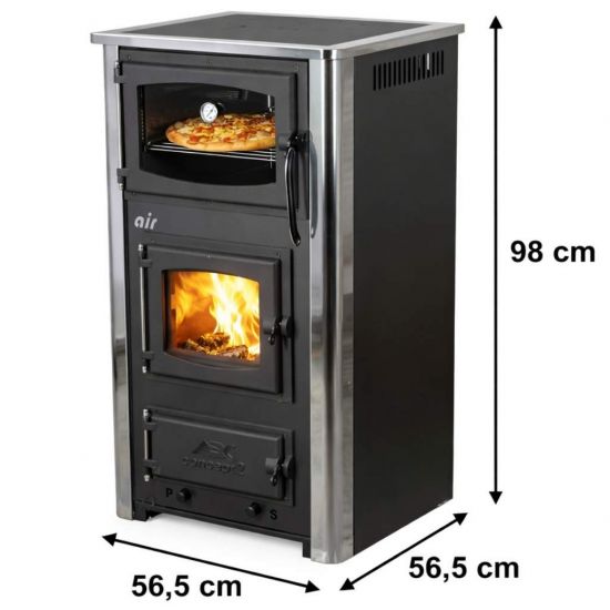 Preview: EEK A Kaminofen mit Backfach und Herdplatte ABC Concept 2 Air Mini Mehrfachbelegung Holzofen 10 kW Kamin Ofen Holz Werkstattofen Schwedenofen Hüttenofen Heizofen Holzofen