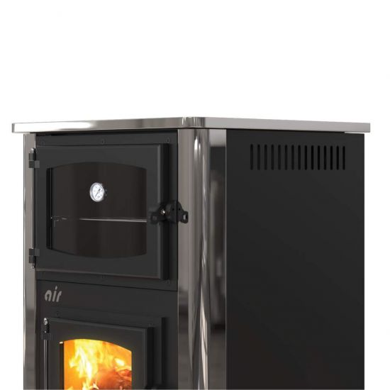 EEK A fireplace stove with baking compartment and stovetop ABC Concept 2 Air Mini multi-use wood-burning stove 10 kW fireplace stove wood workshop stove Swedish stove cabin stove heating stove wood stove