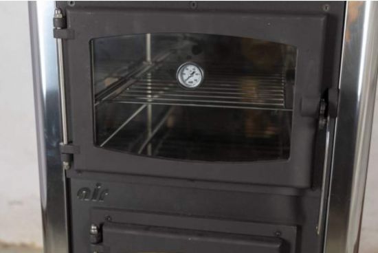 EEK A fireplace stove with baking compartment and stovetop ABC Concept 2 Air Mini multi-use wood-burning stove 10 kW fireplace stove wood workshop stove Swedish stove cabin stove heating stove wood stove