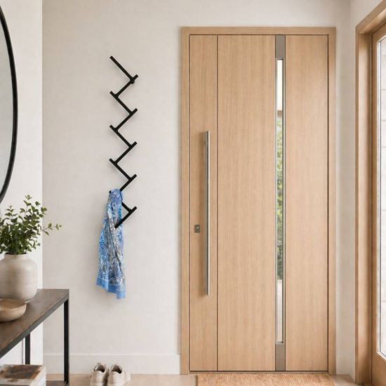 DanDiBo Wall Coat Rack Black Metal 96281 Hallway Wall Coat Rack with 10 Hooks Hook Rail 80 cm Modern Hallway Rack Hook Strip Coat Hooks