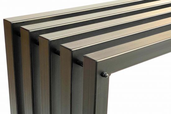 DanDiBo Garden Bench Metal Solid Weatherproof Black 120 cm Bench Modern Ida 96245 Park Bench Iron Slatted Bench