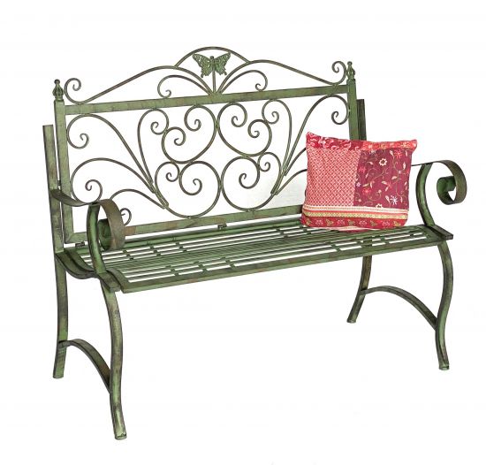 DanDiBo garden bench metal weatherproof patina green 120 cm 2 seater bench 96021 park bench iron garden