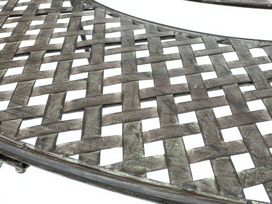 DanDiBo Garden Bench Weatherproof Semicircular Metal Brown 96002 125 cm Bench Metal Bench Seat Garden