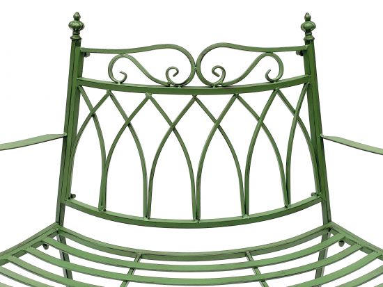 DanDiBo Gartenbank Wetterfest Halbrund aus Metall Grün 93996 140cm Bank Metallbank Sitzbank Garten