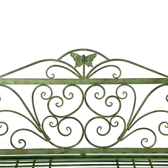 DanDiBo Panchina da Giardino Resistente alle Intemperie Metallo 2 Posti Panchina da Esterno 120 cm Patina Verde 96021 Panchina da Balcone Panchina da Parco Panchina da Giardino