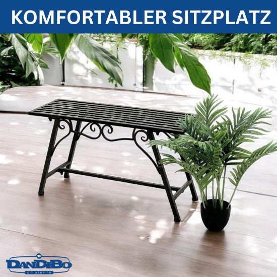 Weatherproof Metal Garden Bench 83 cm Ornamental Bench "Cucciu S" Durable Iron Bench in Antique Design Ideal for Garden, Patio & Balcony