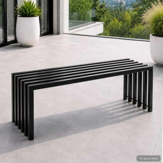 DanDiBo Weatherproof Metal Outdoor Garden Bench Black 96205 Ela 120 cm Seating Bench Garden Bench Park Bench Iron