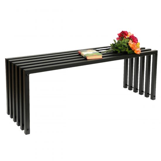 DanDiBo Weatherproof Metal Outdoor Garden Bench Black 96205 Ela 120 cm Seating Bench Garden Bench Park Bench Iron