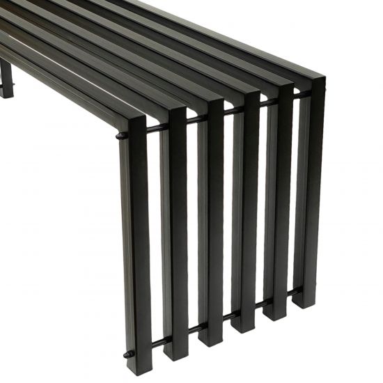 Preview: DanDiBo Weatherproof Metal Outdoor Garden Bench Black 96205 Ela 120 cm Seating Bench Garden Bench Park Bench Iron