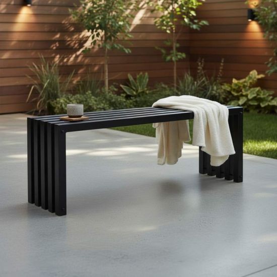 DanDiBo Garden Bench Weatherproof Metal Outdoor Black 96245 Ida 120 cm Bench Garden Bench Park Bench Iron