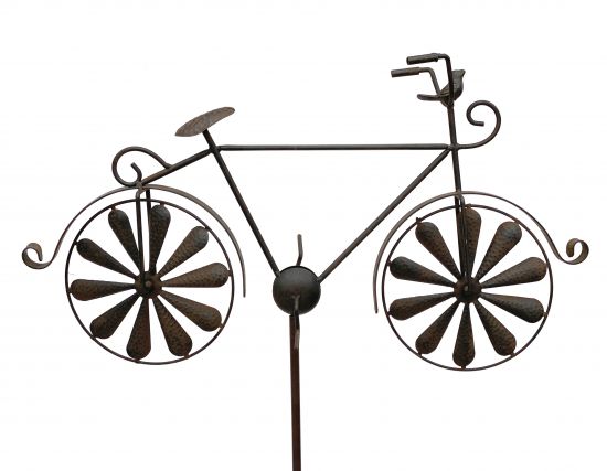 DanDiBo Gartenstecker Metall Fahrrad XL 135 cm Rad Rost Braun 96004 Windspiel Windrad Wetterfest Gartendeko Garten Gartenstab Bodenstecker