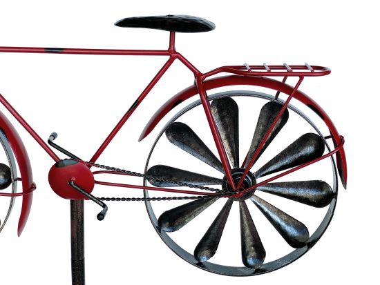 DanDiBo Gartenstecker Metall Fahrrad XL 160 cm Rot 96100 Shabby Windspiel Windrad Wetterfest Gartendeko Garten Gartenstab Bodenstecker