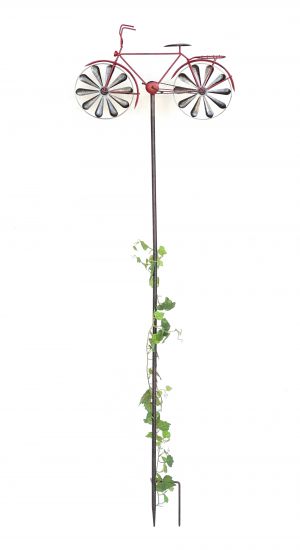 DanDiBo Gartenstecker Metall Fahrrad XL 160 cm Rot 96100 Shabby Windspiel Windrad Wetterfest Gartendeko Garten Gartenstab Bodenstecker