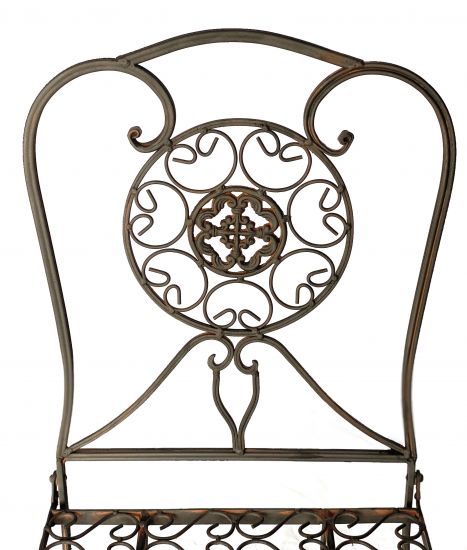 Gartenstuhl Metall Tecla 17921 Metallstuhl Stuhl Garten Vintage Eisen Nostalgie Eisenstuhl Braun Antik
