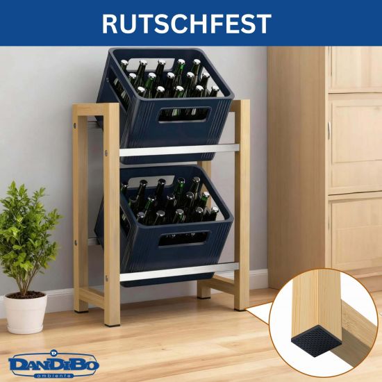 DanDiBo beverage crate rack 2 crates wood bamboo stainless steel look 96657 drinks rack crate rack beverage crate holder drinks rack beer crate rack