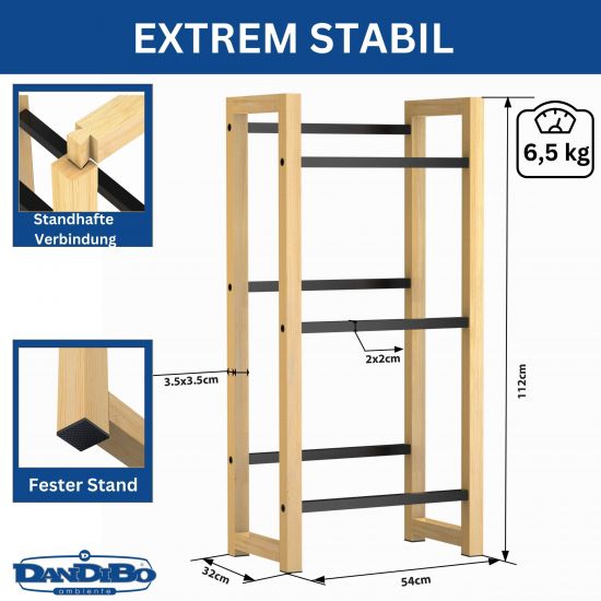 Preview: DanDiBo Getränkekistenregal 3 Kisten Holz Bambus Metall 96656 Getränkeregal Kistenregal Getränkekistenhalter Getränke Regal Bierkistenregal