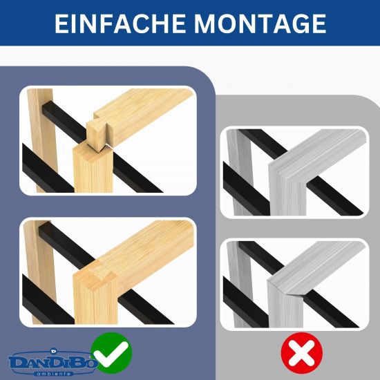 DanDiBo Getränkekistenregal 3 Kisten Holz Bambus Metall 96656 Getränkeregal Kistenregal Getränkekistenhalter Getränke Regal Bierkistenregal