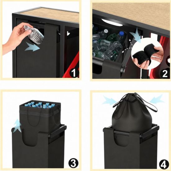DanDiBo Getränkekistenregal 4 Kisten mit Ablage Pfandflaschen Sammelbehälter 2 in 1 Metall Schwarz 96703 Getränkeregal Behälter Kistenregal Getränkekistenhalter Getränke Regal