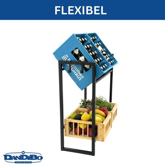 DanDiBo Beverage Crate Rack for 4 Crates with Grid Hooks Slim Metal 96597 Beverage Rack Crate Shelf Beverage Crate Holder