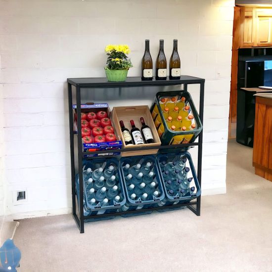 DanDiBo Beverage crate rack 6 crates with shelf Metal Stable 96435 Beverage crate holder 100 cm Beverage crate stand - Kopie