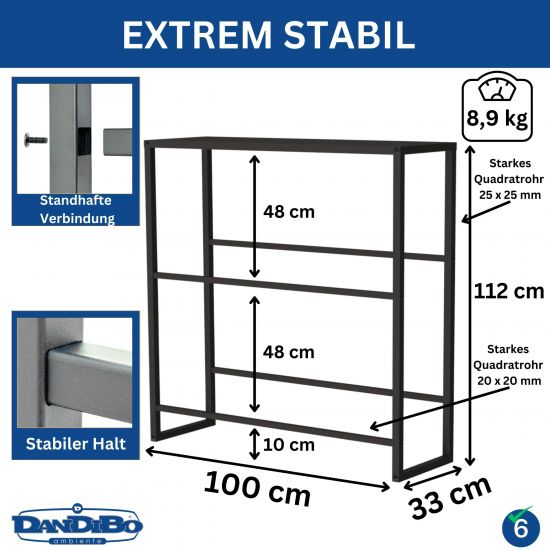 DanDiBo Beverage crate rack 6 crates with shelf Metal Stable 96435 Beverage crate holder 100 cm Beverage crate stand