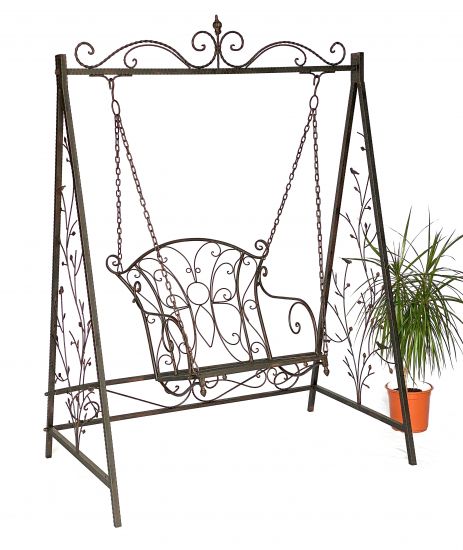 Hollywoodschaukel Metall Antik Gartenschaukel 18811+1868 Hängesessel Hängestuhl mit Gestell Schmiedeeisen Schaukel Garten