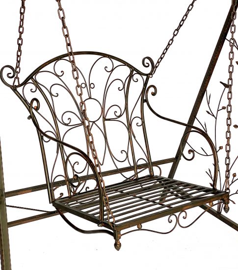 Hollywoodschaukel Metall Antik Gartenschaukel 18811+1868 Hängesessel Hängestuhl mit Gestell Schmiedeeisen Schaukel Garten