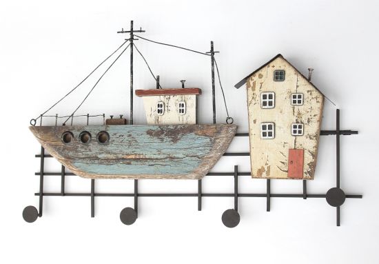 Hakenleiste Schiff MR52 Garderobenleiste Garderobe Wandgarderobe Martim Vintage Shabby Handtuchhalter Küche