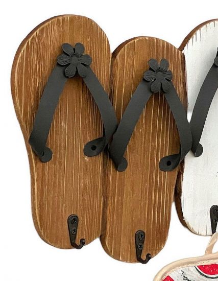 Hook rail Sandals MR91 Wardrobe rail Wood Metal White Towel rail 60 cm Wardrobe hooks Wardrobe Wall towel hooks Vintage