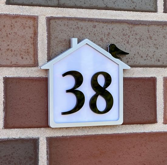 DanDiBo Hausnummer Schild Hausnummernschild L Aufkleber Zimmernummer für Haus Hotel Tür Türnummer selbstklebend UV beständig