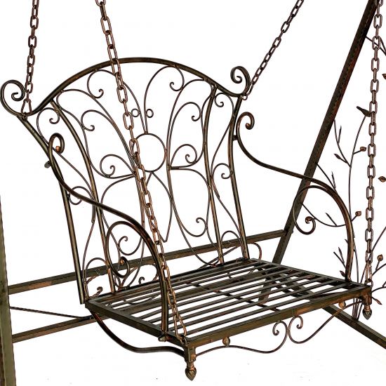 Preview: DanDiBo Hollywoodschaukel Metall Antik Gartenschaukel 18811+1868 Hängesessel Hängestuhl mit Gestell Schmiedeeisen Schaukel Garten