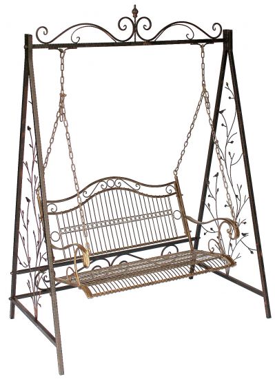 DanDiBo Hollywoodschaukel Metall Antik 2 Sitzer Gartenschaukel 182505 Schaukel Garten Schmiedeeisen