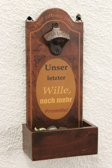 Flaschenöffner mit Kronkorkenbehälter 5093 Bieröffner 32cm Wandflaschenöffner Öffner